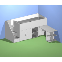 Longwall  Space saver single bed with Cupboards & Drawers